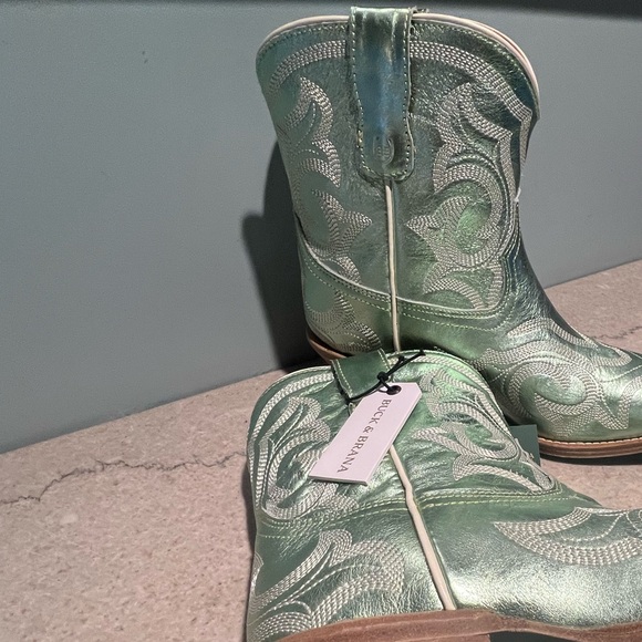 Buck & Brana REGINA LEATHER COWGIRL BOOTS IN MINT IN MULTI - NWT - Sz. 9.5 - Picture 8 of 15